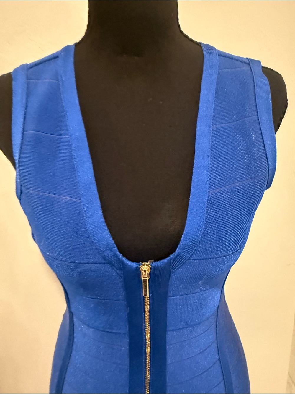bebe Cobalt Blue Sleeveless Bodycon Knit Dress - Picture 2 of 9